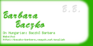 barbara baczko business card
